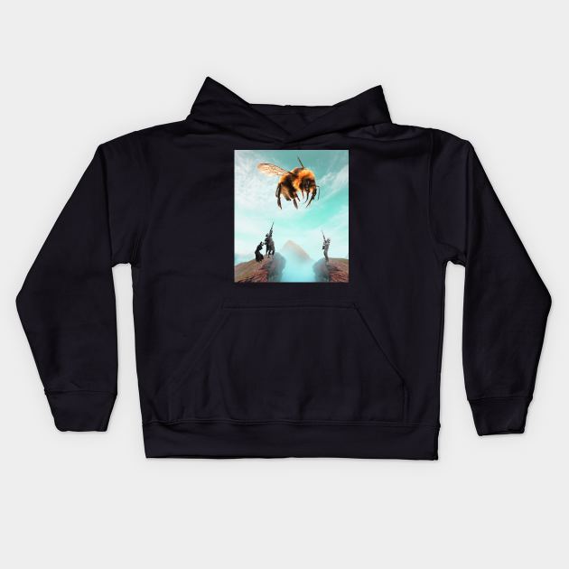 Bee hunting Kids Hoodie by cosmiceden